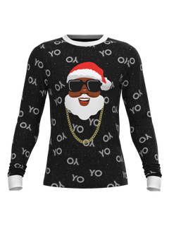 Christmas Black Santa Top (Men's)