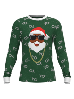 Christmas Black Santa Top (Men's)