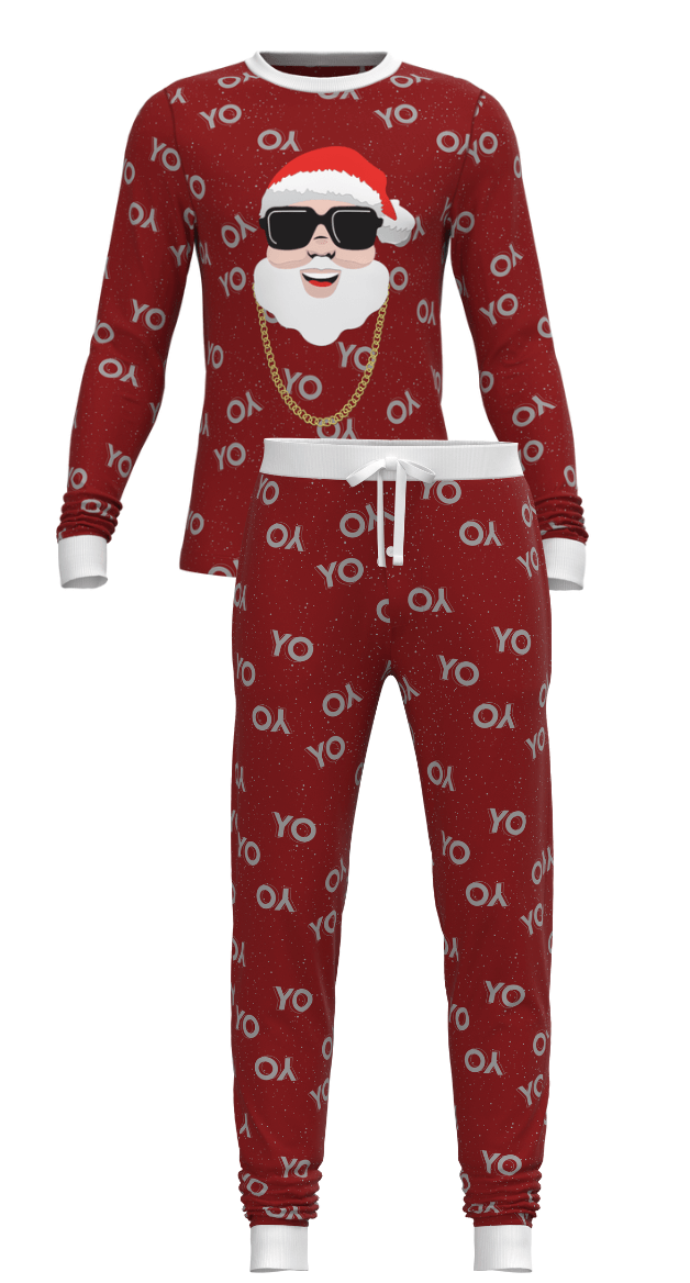 Christmas White Santa Long Sleeve Top and Jogger Pant SET (Men)