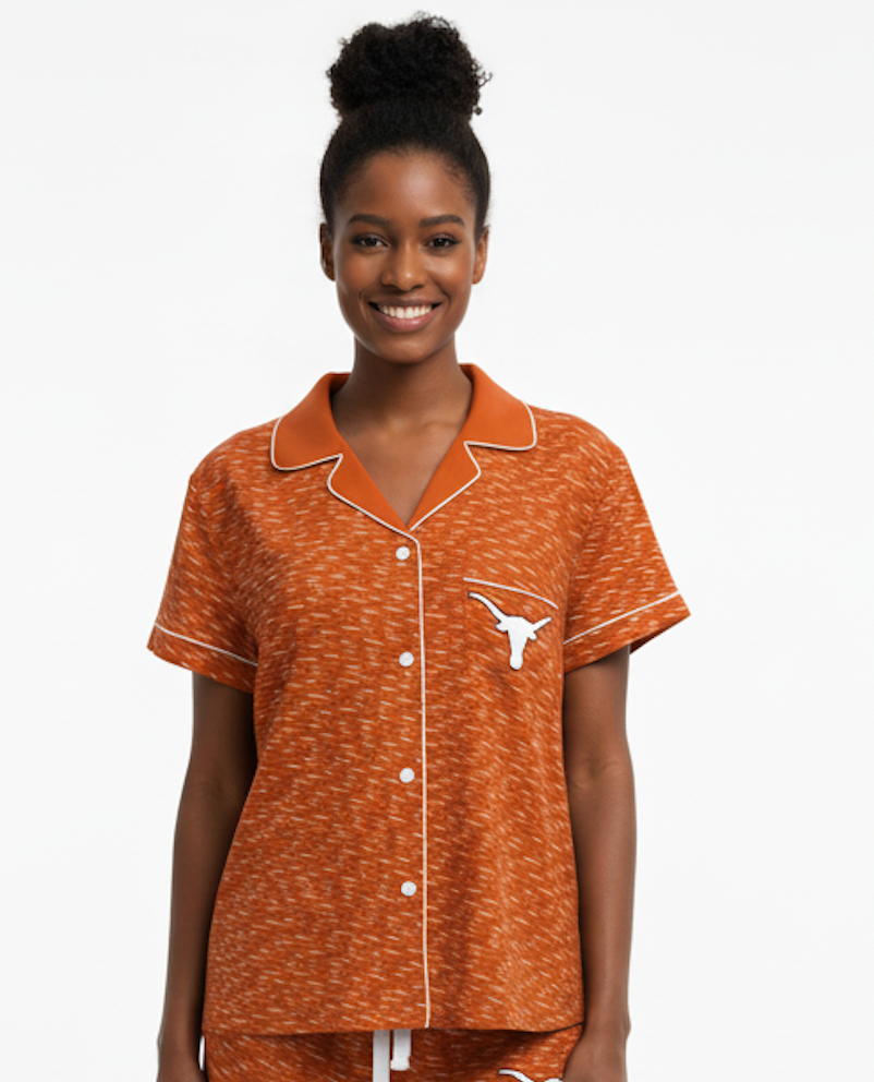 University of Texas Short Sleeve Button Down Top (Women's