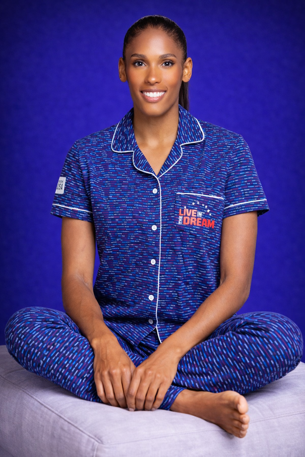 Inspirational Short Sleeve Button Down Team USA Top (Women's)
