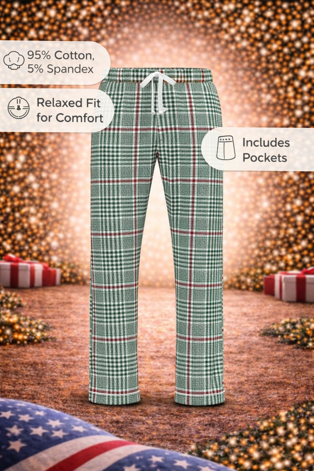 Christmas Soft Plaid Relaxed Fit Pants (Unisex)