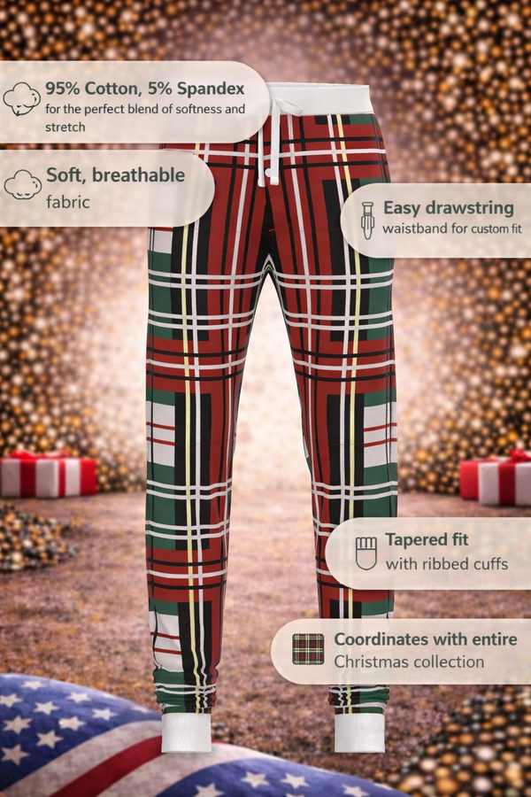 Christmas Bold Plaid Jogger Pants (Men's)