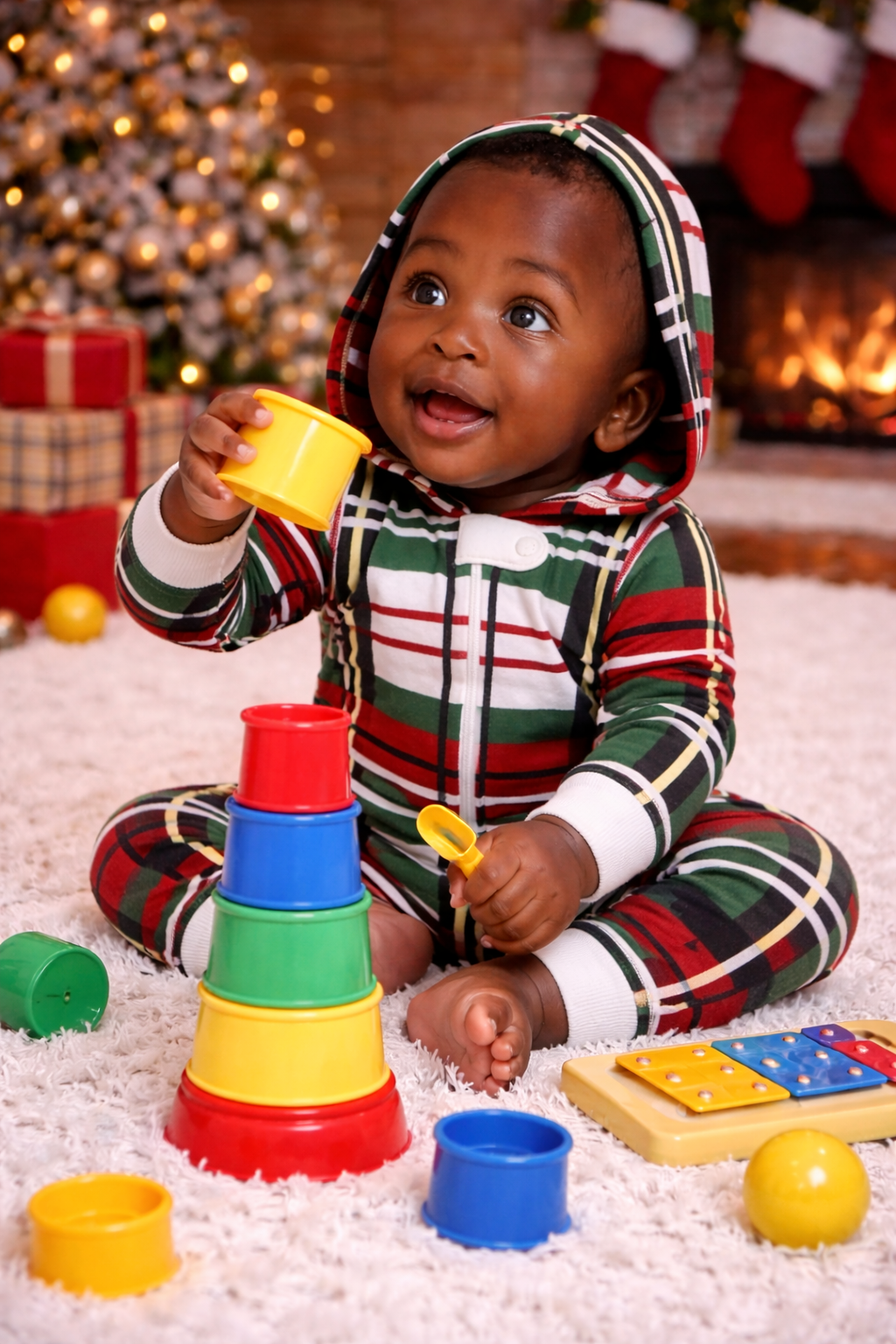 Christmas Bold Plaid Onesie (Baby)