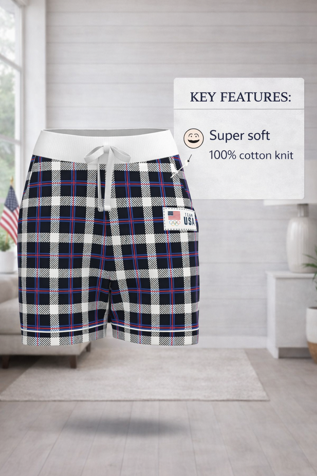 Team USA Plaid Shorts (Women's)