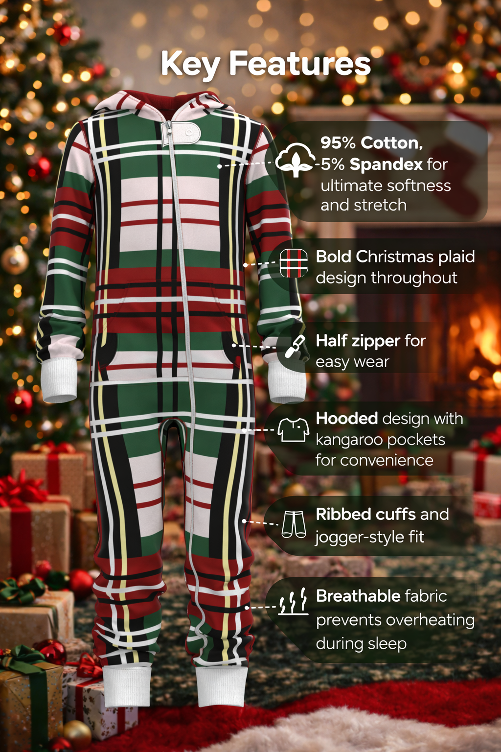 Christmas Bold Plaid Onesie (Kids)