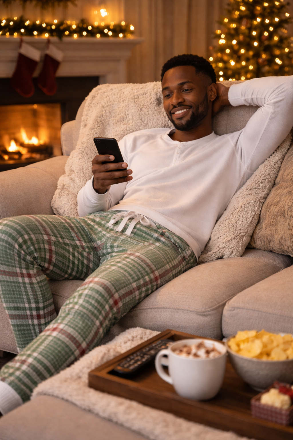 Christmas Soft Plaid Jogger Pants (Men's)