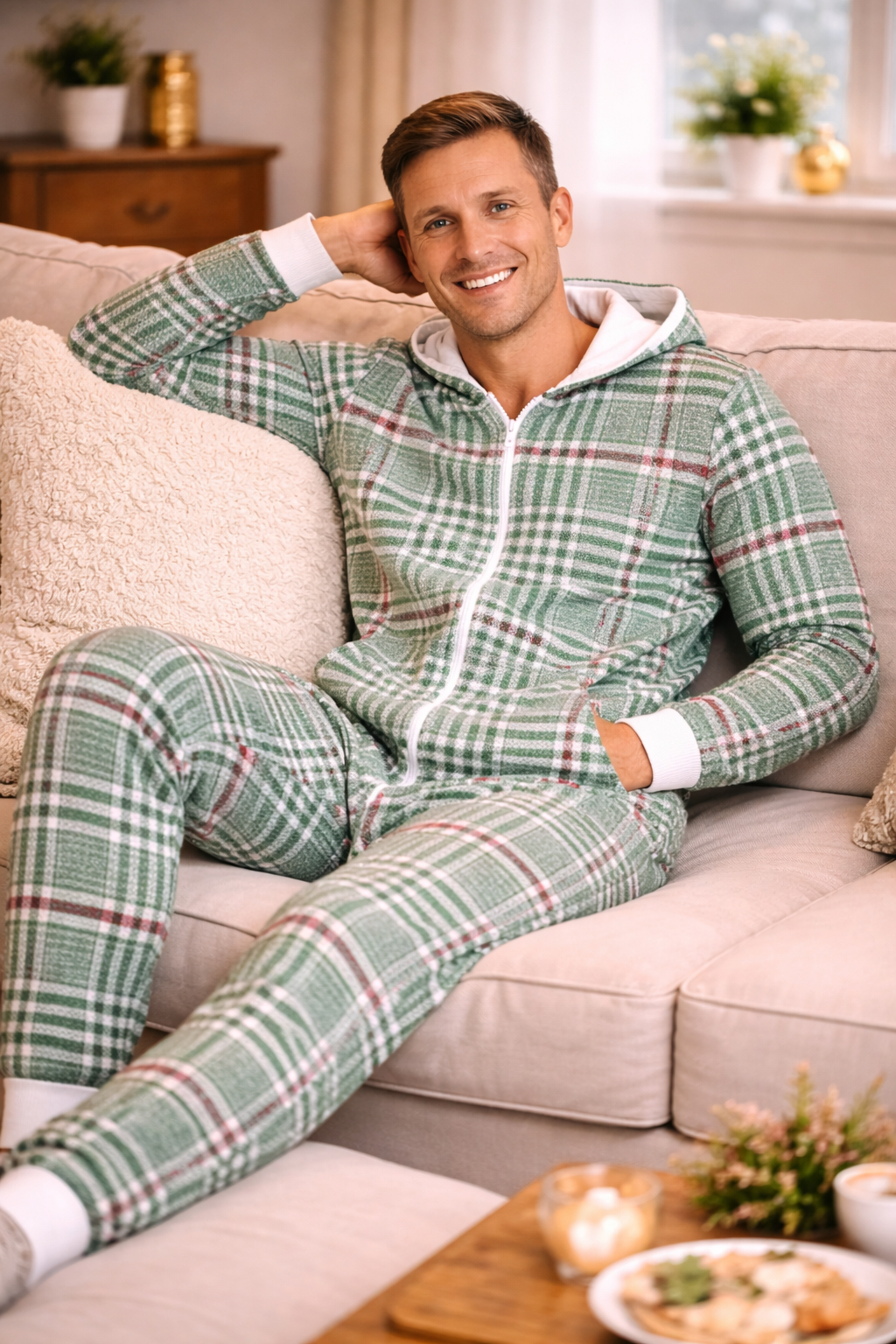 Christmas Soft Plaid Onesie (Men)