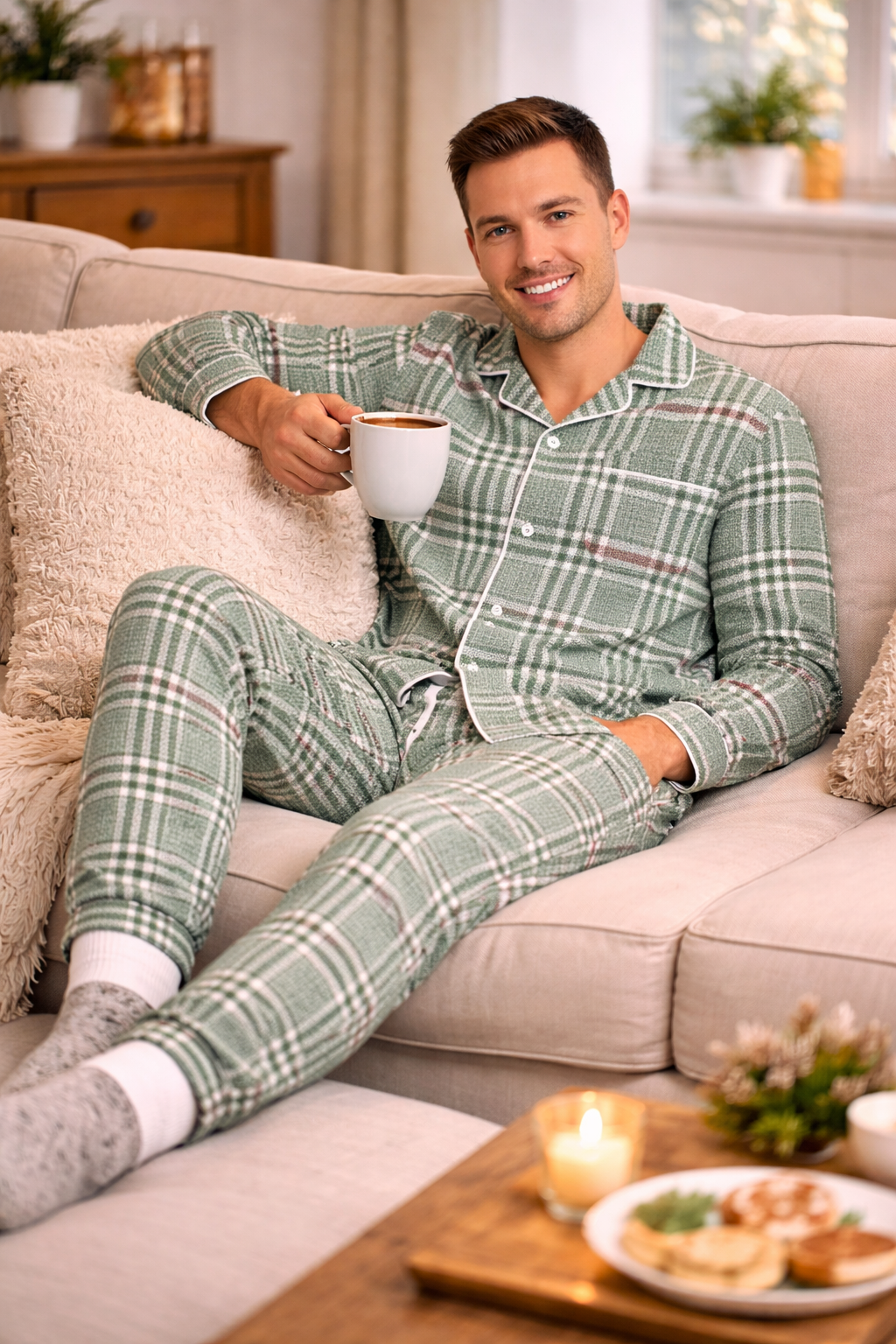 Christmas Soft Plaid Button Down Top (Unisex)
