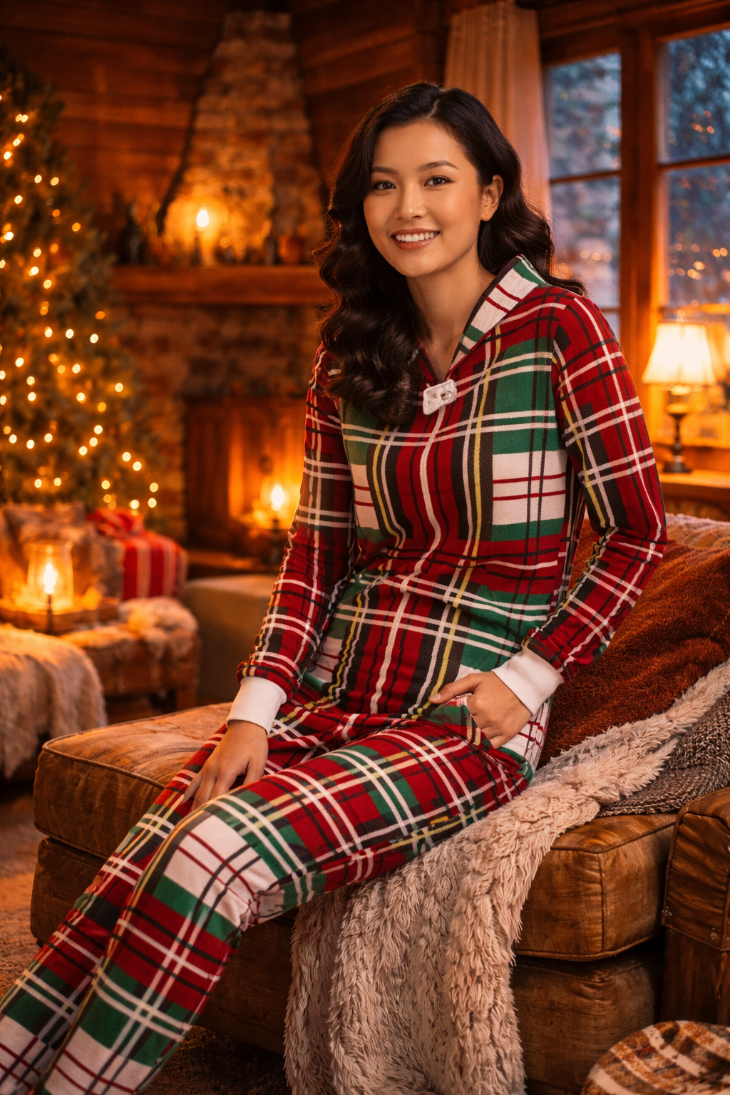 Christmas Bold Plaid Onesie (Women)