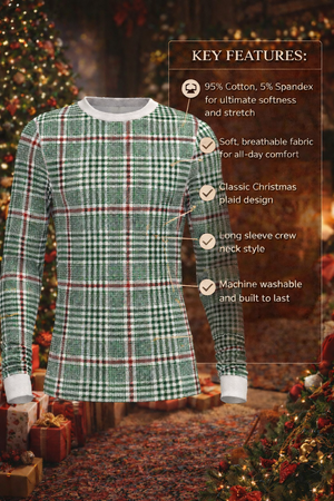 Christmas Soft Plaid Long Sleeve Top (Men's)