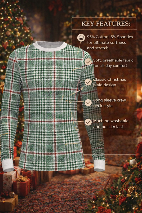 Christmas Soft Plaid Long Sleeve Top (Men's)