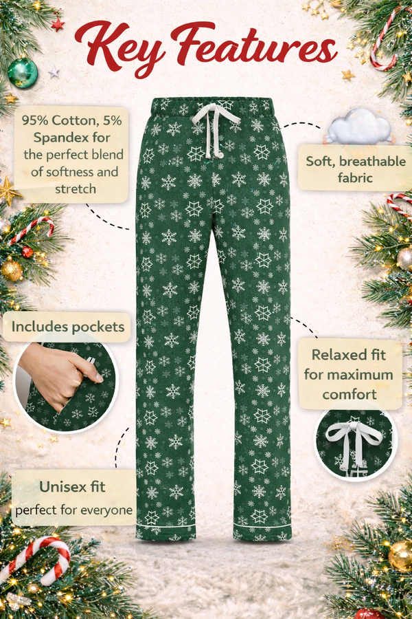 Christmas Snowflake Relaxed Fit Pants (Unisex)