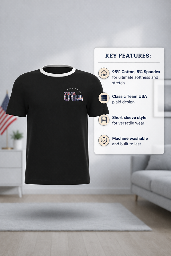 Team USA Plaid Short Sleeve Tops (Men's)