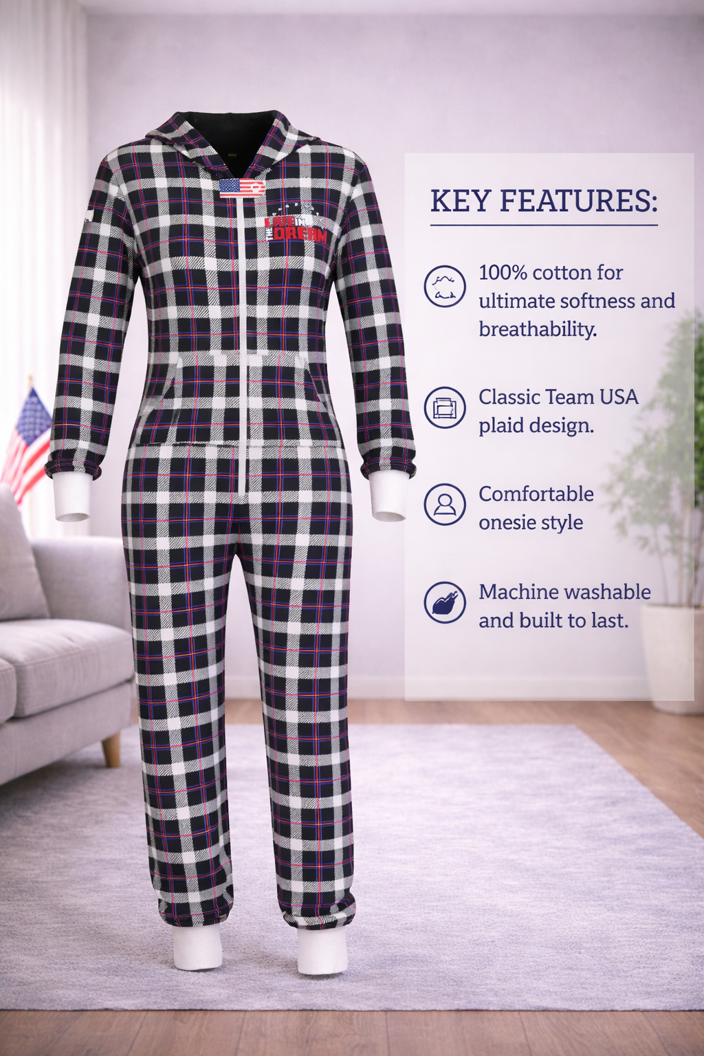 Team USA Plaid Onesies (Women's)