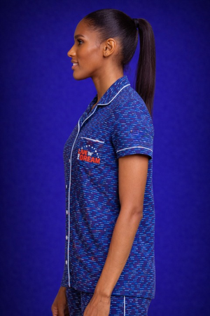 Inspirational Short Sleeve Button Down Team USA Top (Women's)