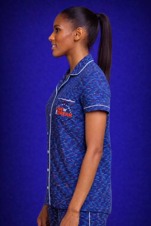 Inspirational Short Sleeve Button Down Team USA Top (Women's)