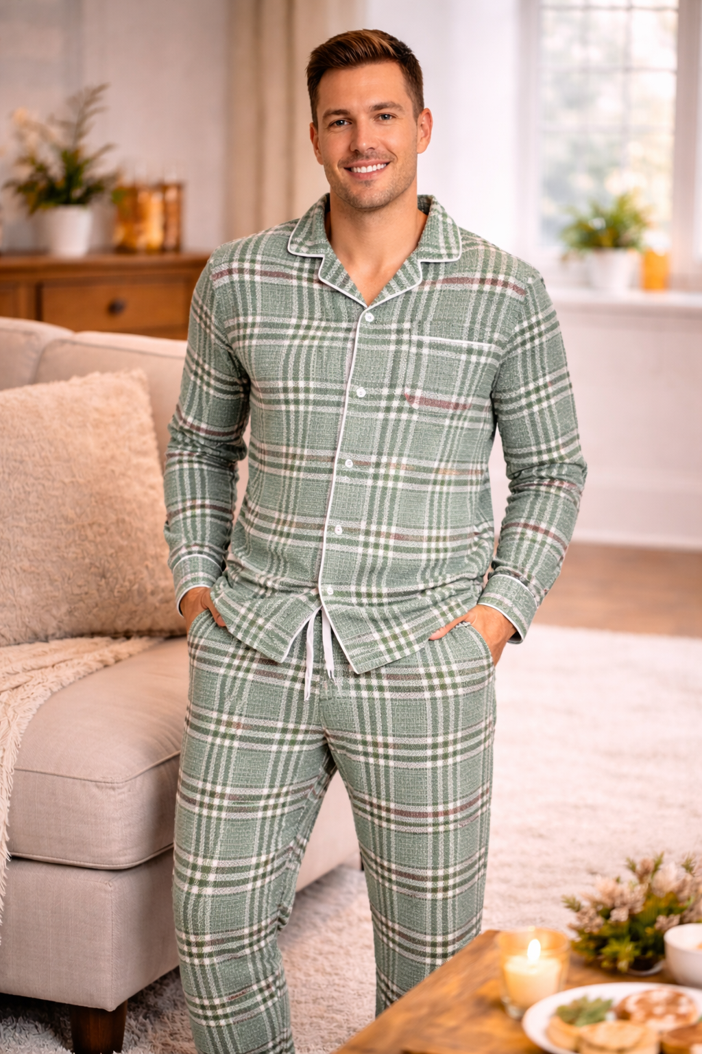Christmas Soft Plaid Button Down Top (Unisex)