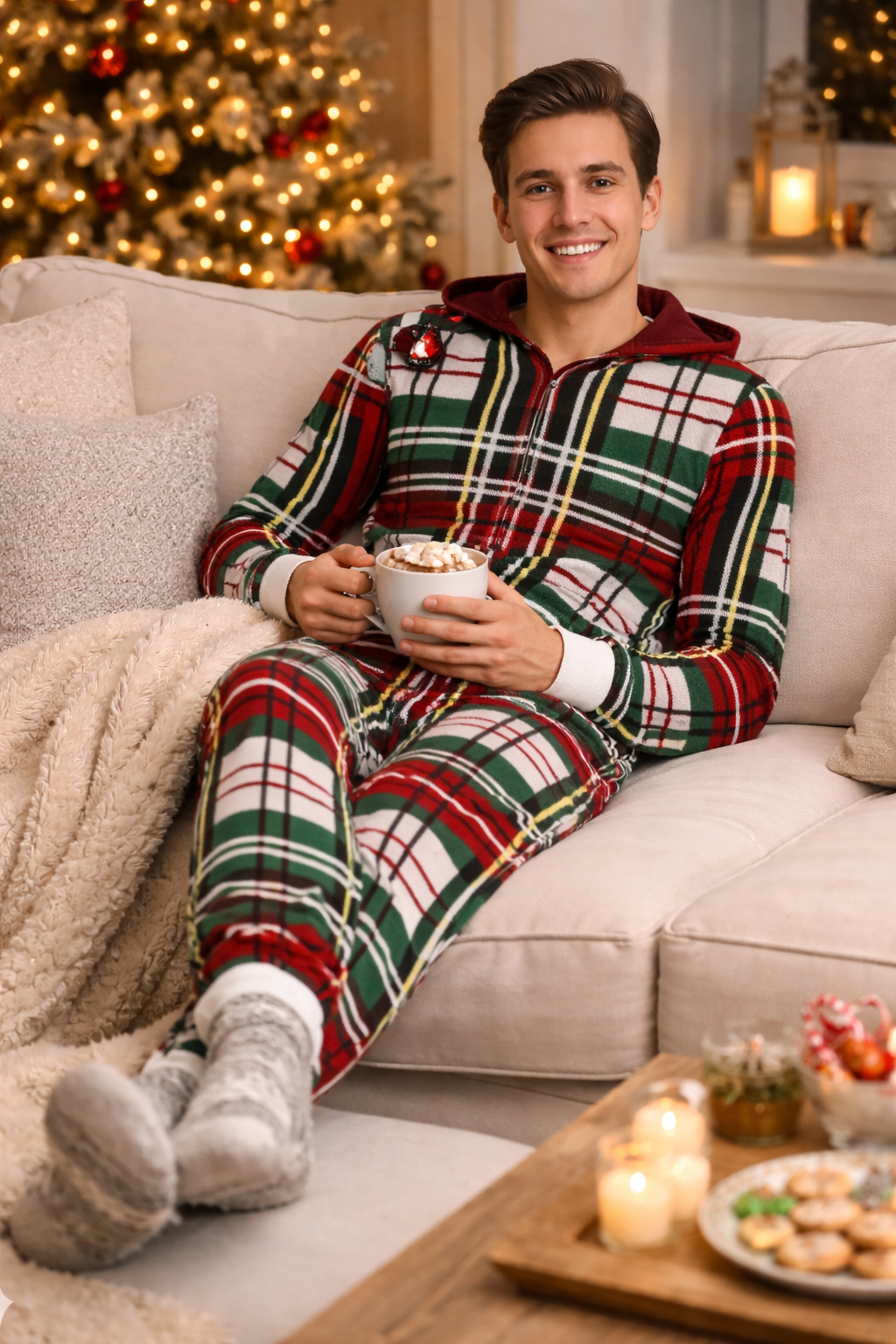 Christmas Bold Plaid Onesie (Men)