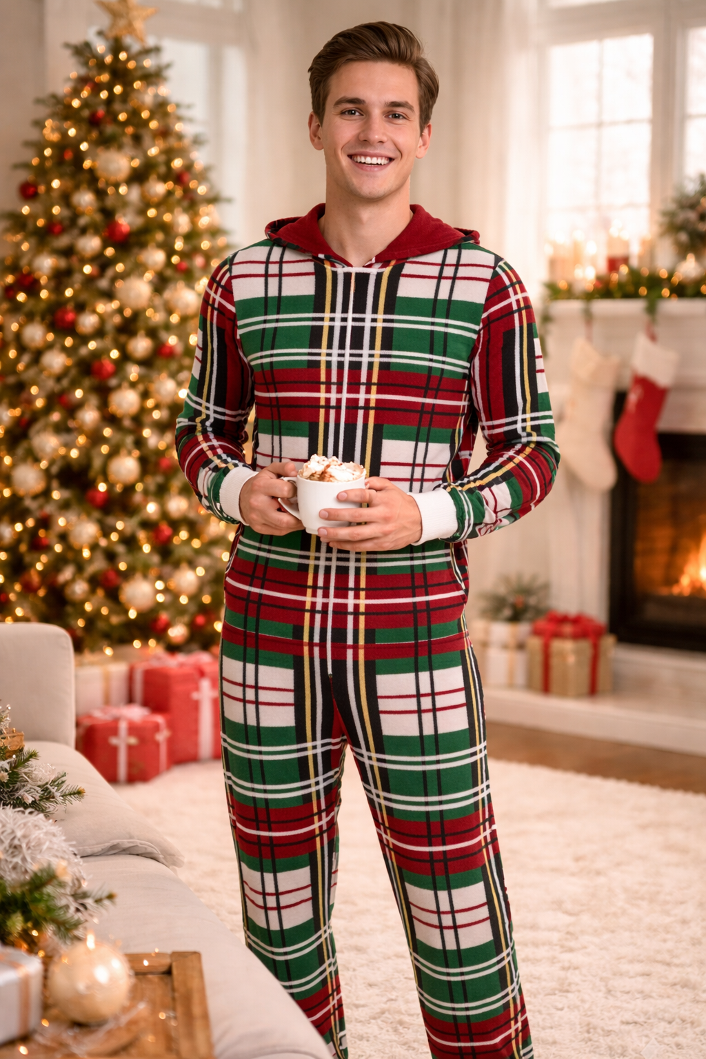 Christmas Bold Plaid Onesie (Men)