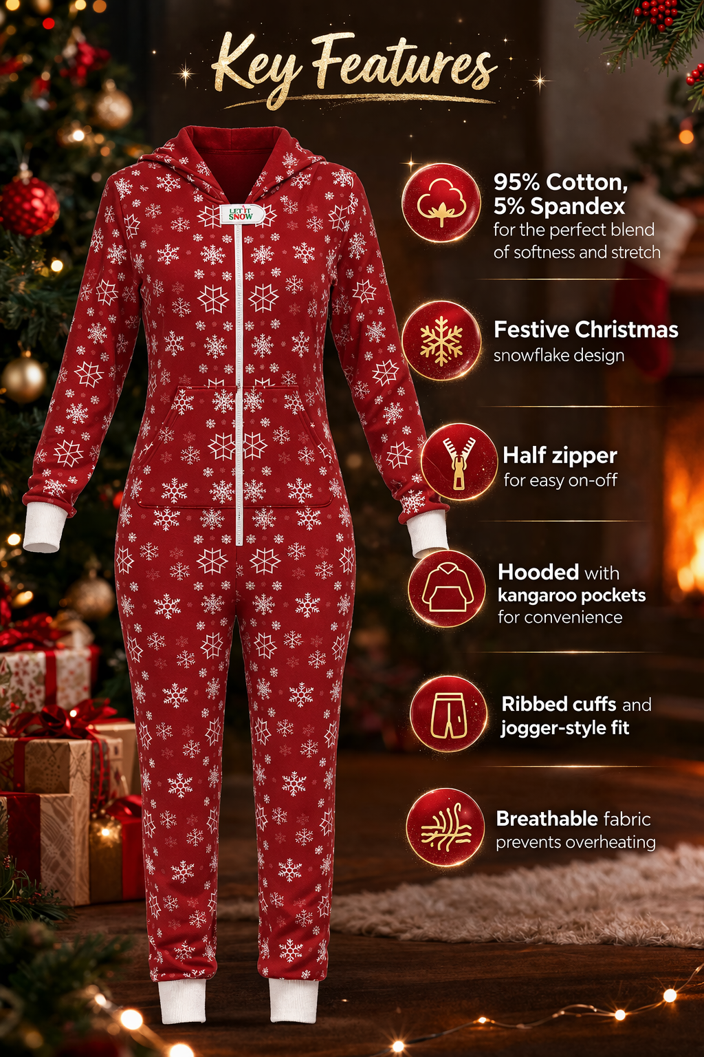 Christmas Snowflake Onesie (Women)