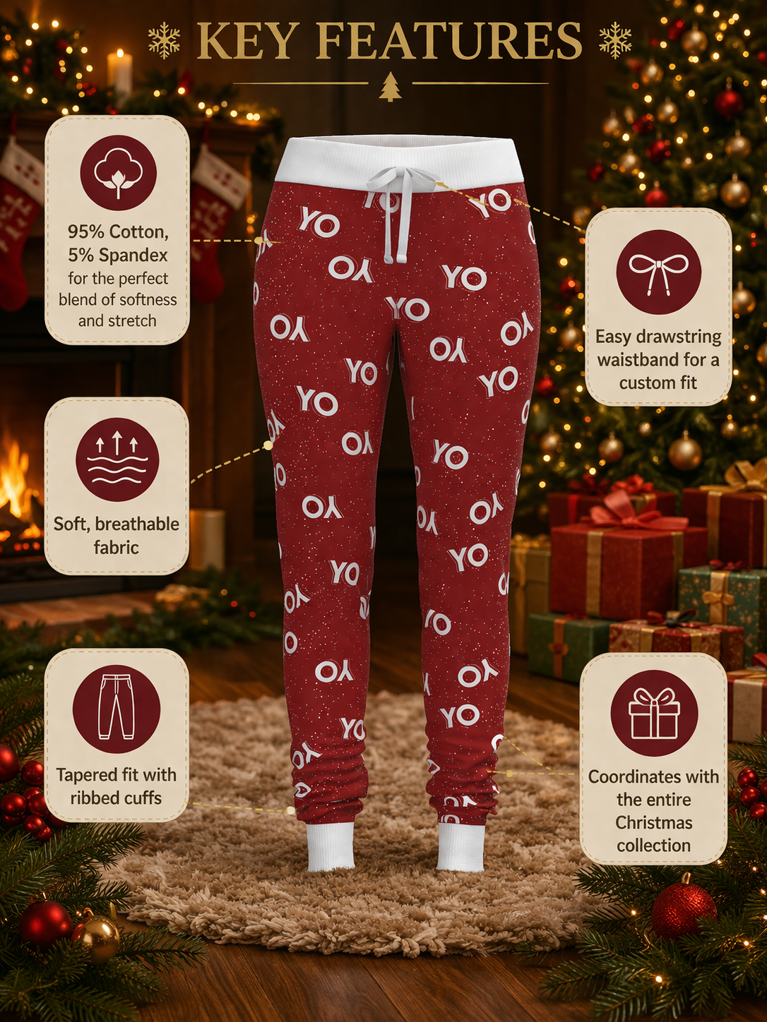 Christmas YO YO YO Jogger Pants (Women's)