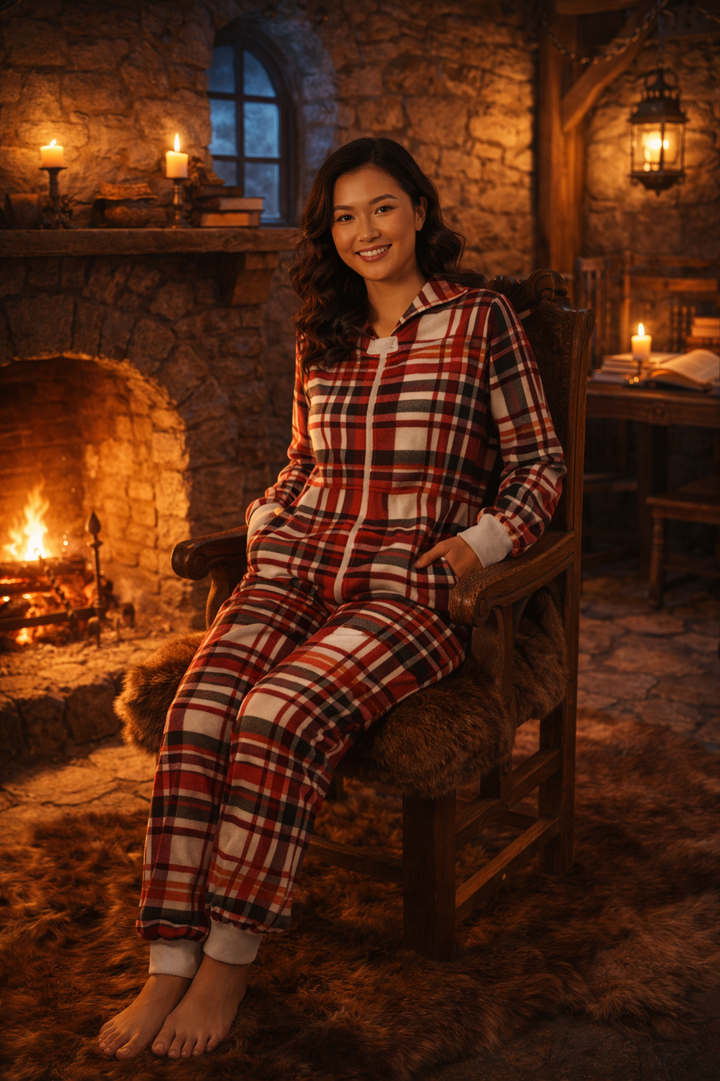 Christmas Bold Plaid Onesie (Women)