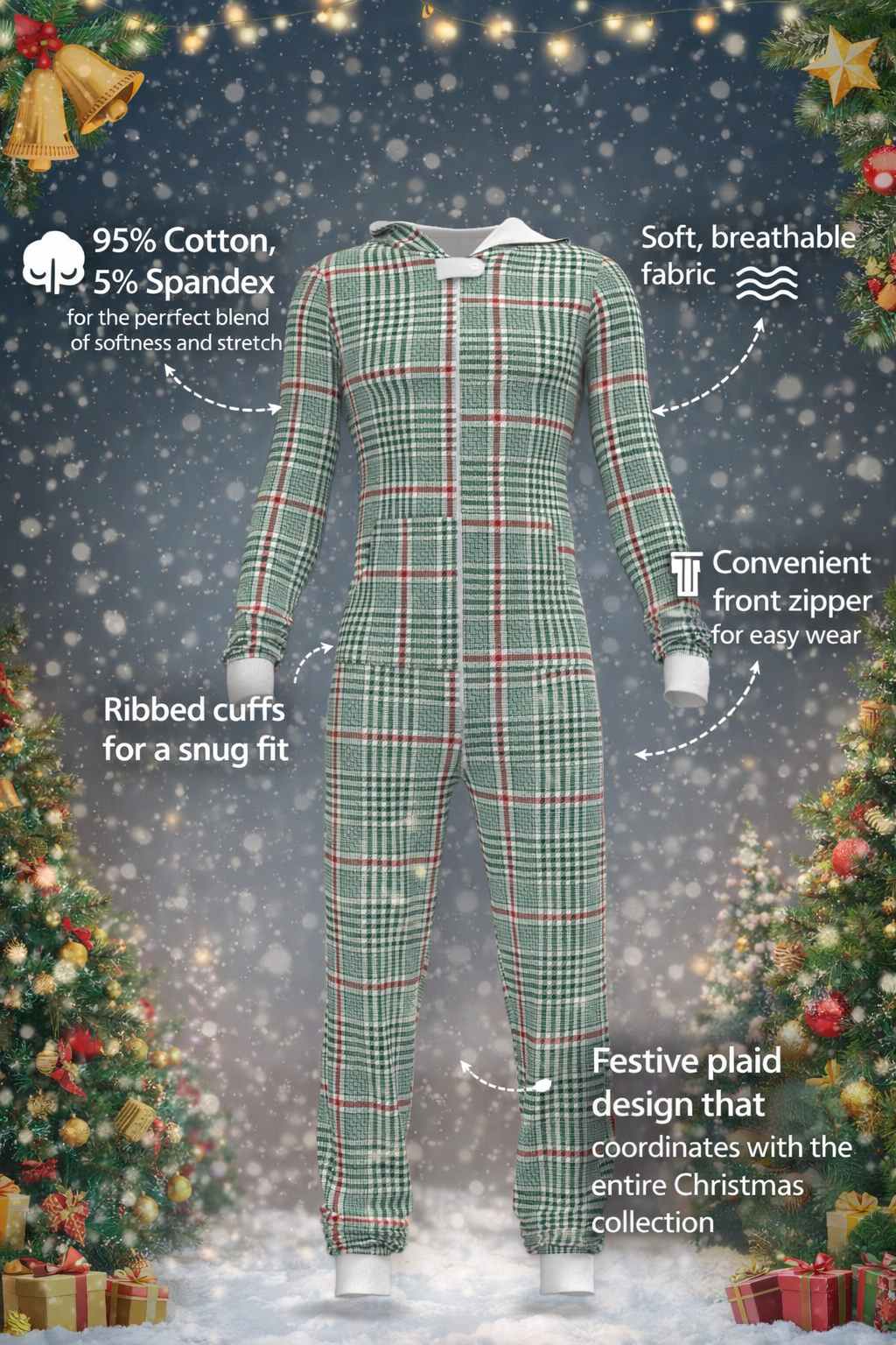 Christmas Soft Plaid Onesie (Men)