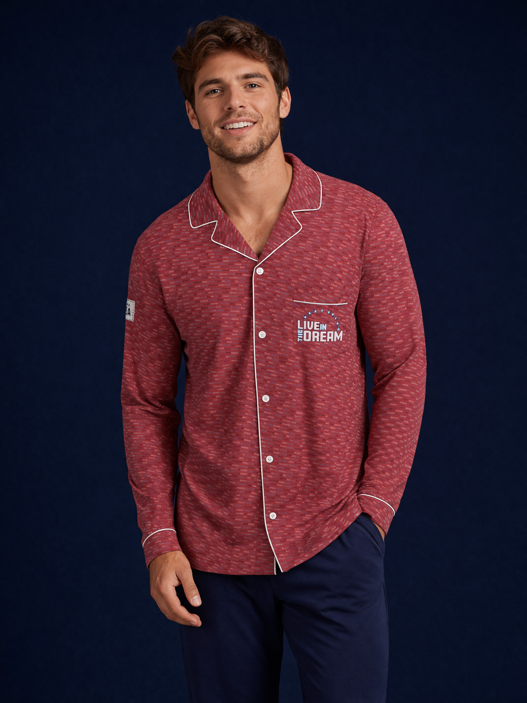 Inspirational Team USA Button Down Long Sleeve Tops (Men's)