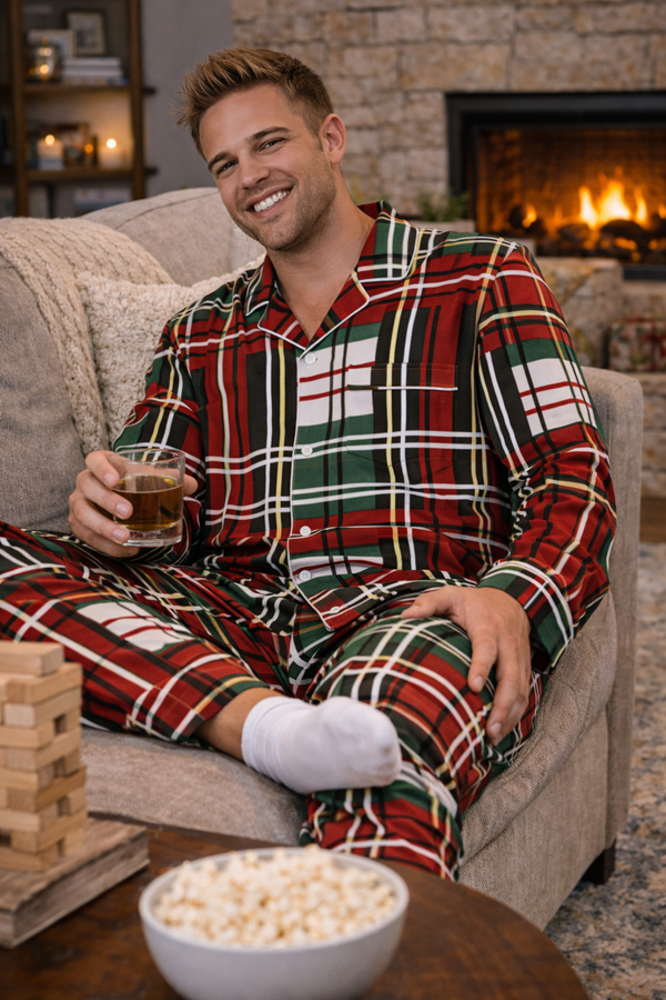Christmas Bold Plaid Relaxed Fit Pants (Unisex)