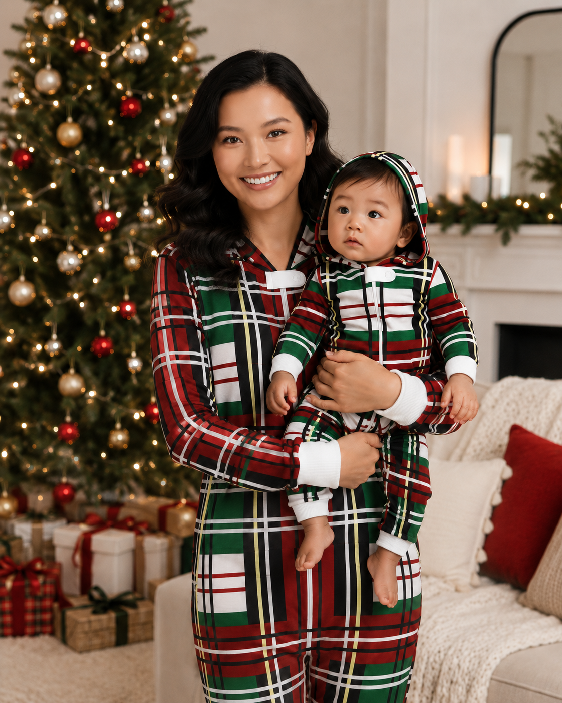 Christmas Bold Plaid Onesie (Women)