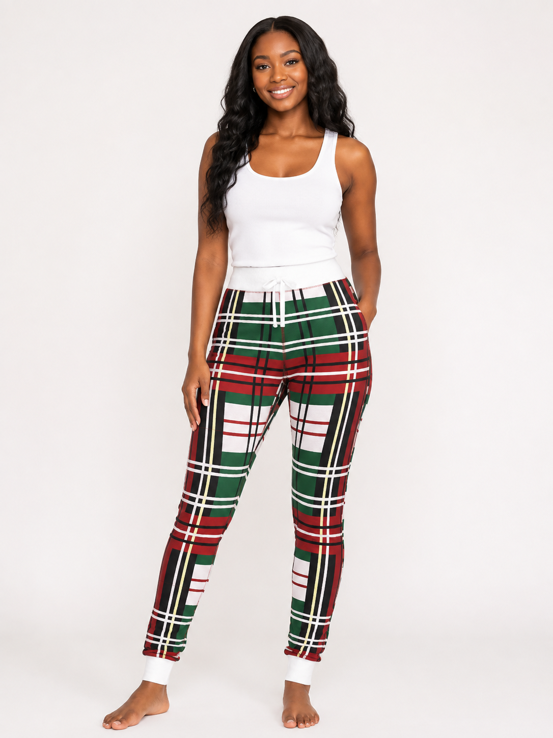 Christmas Bold Plaid Jogger Pants (Women's)