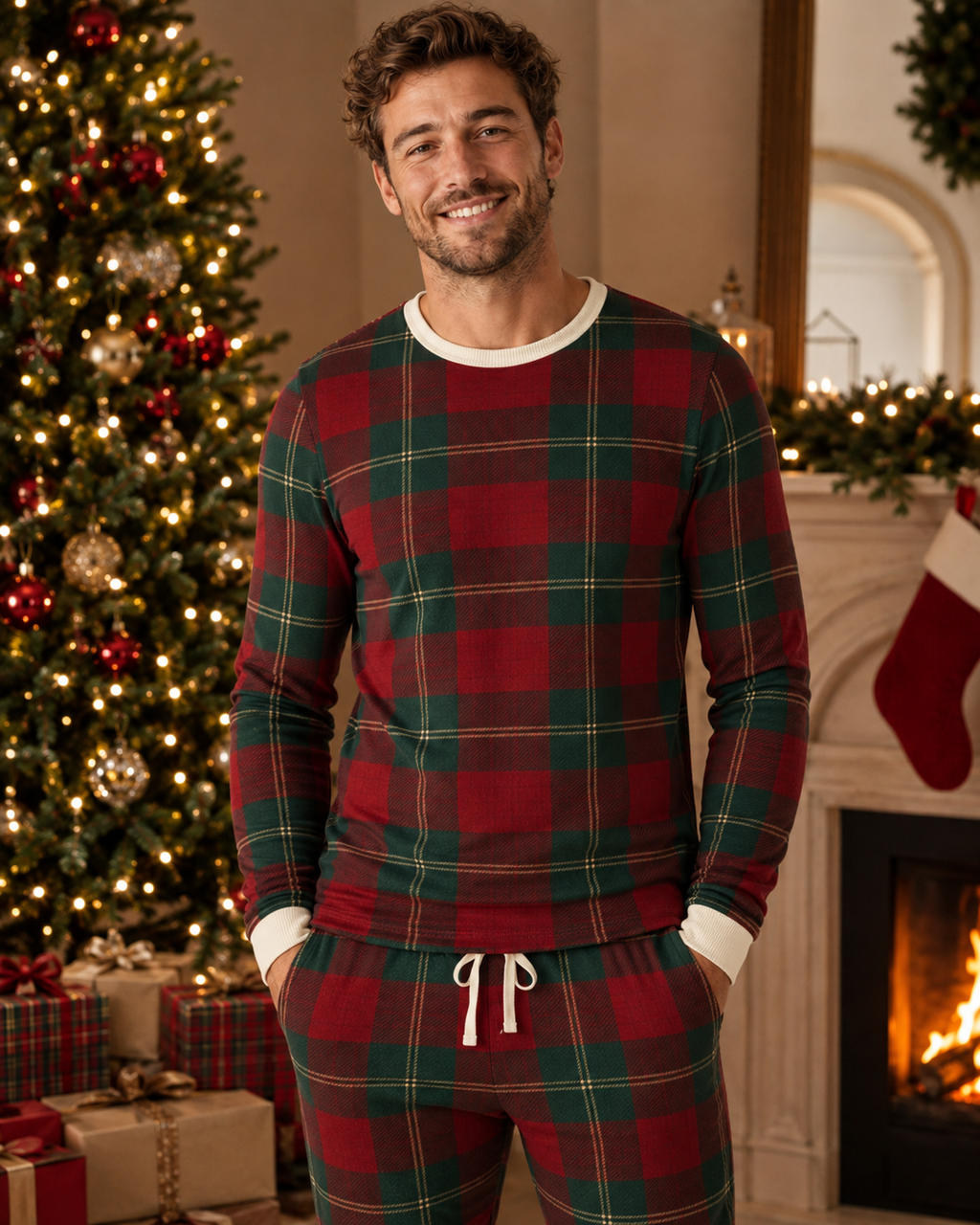 Christmas Legacy Plaid Long Sleeve Top (Men's)