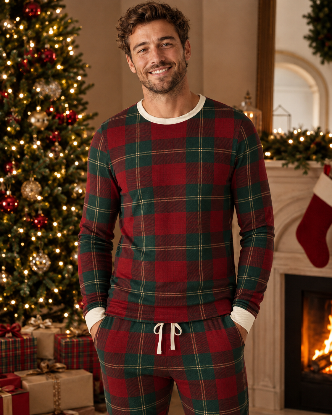 Christmas Legacy Plaid Long Sleeve Top (Men's)