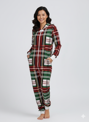 Christmas Bold Plaid Onesie (Women)