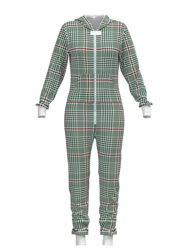 Christmas Soft Plaid Onesie (Women)