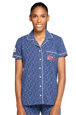 Inspirational Short Sleeve Button Down Team USA Top (Women's)