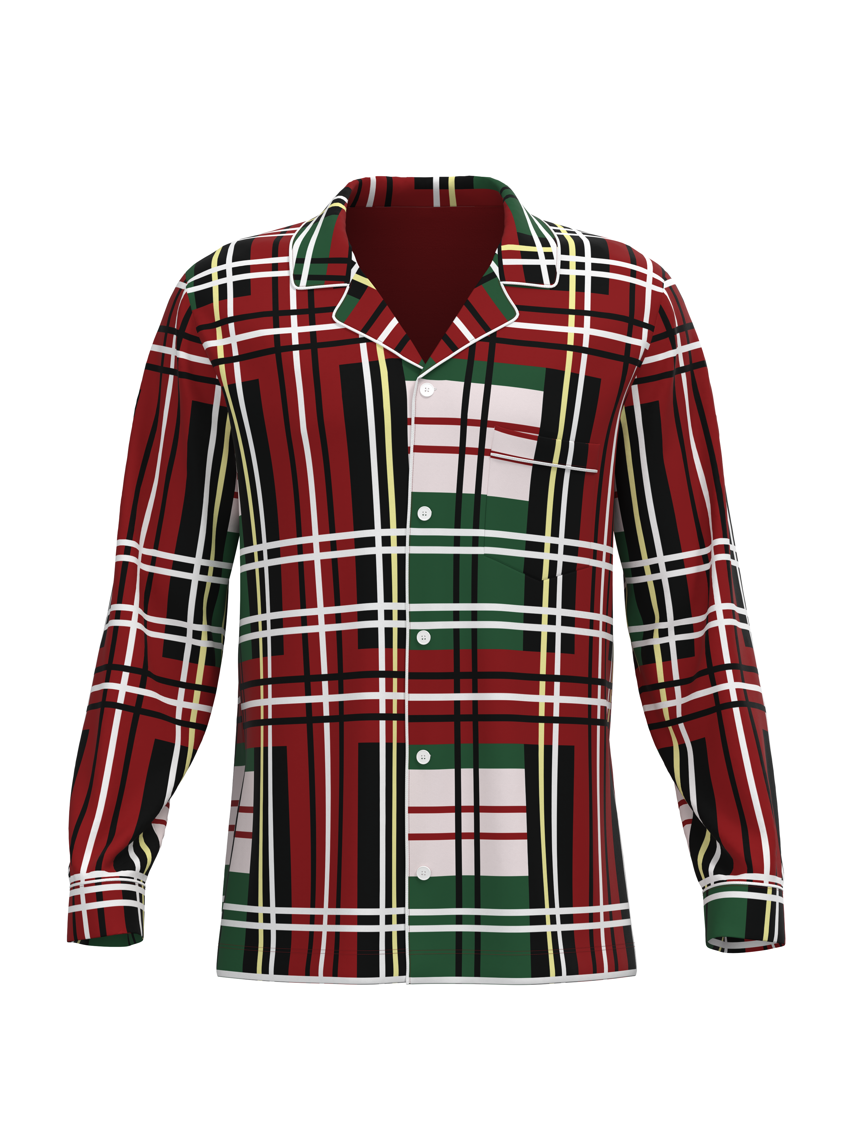 Christmas Plaid  Button Down Top (Unisex)