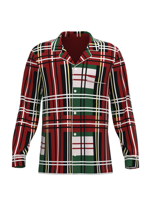 Christmas Bold Plaid Button Down Top (Unisex)