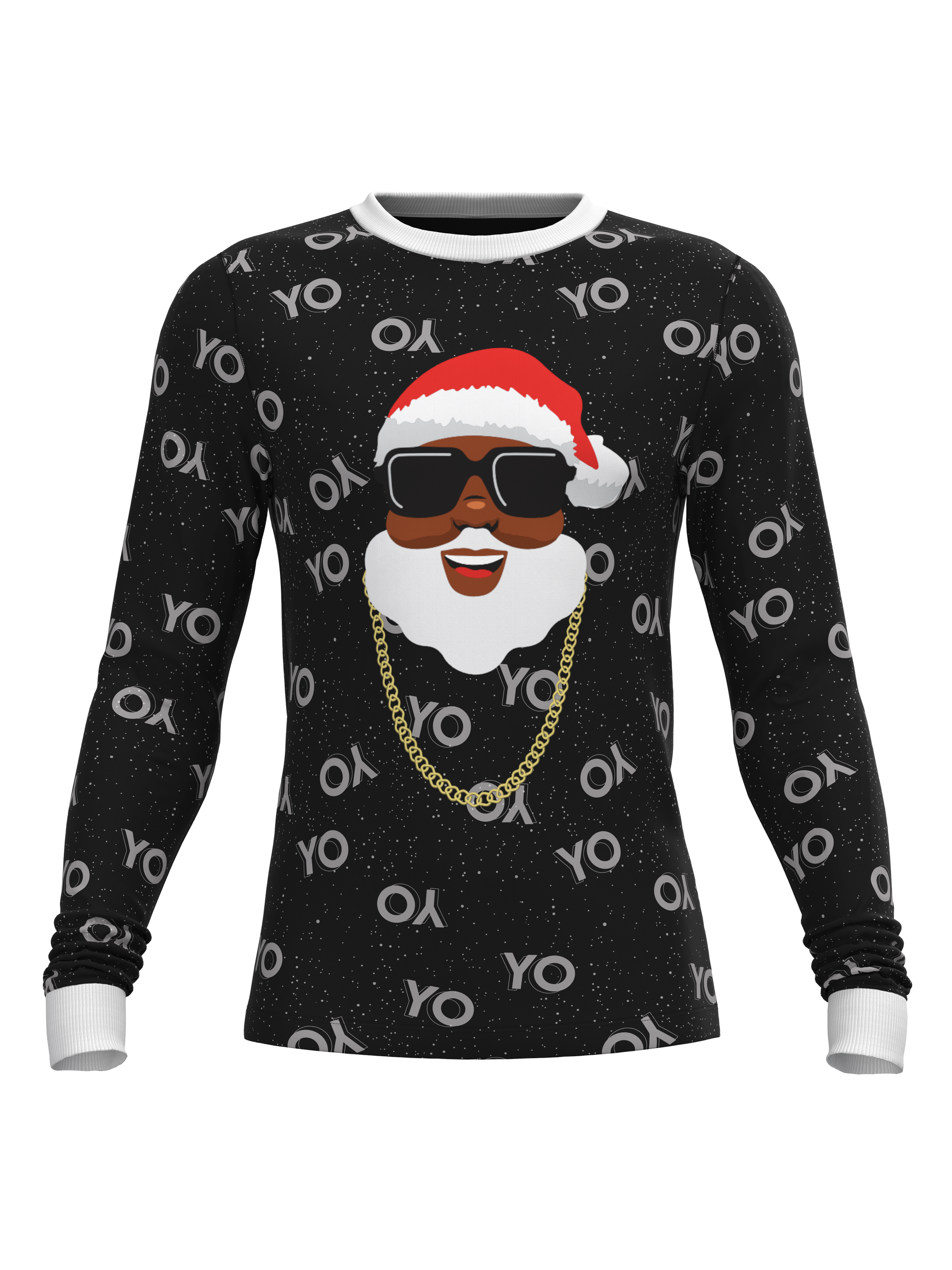 Christmas Black Santa Top (Men's)