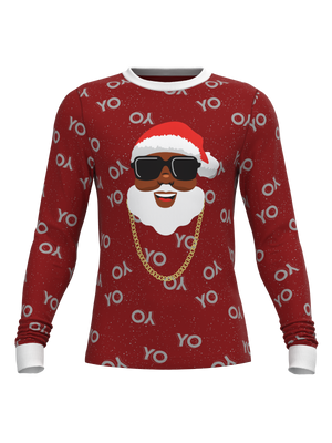 Christmas Black Santa Top (Men's)