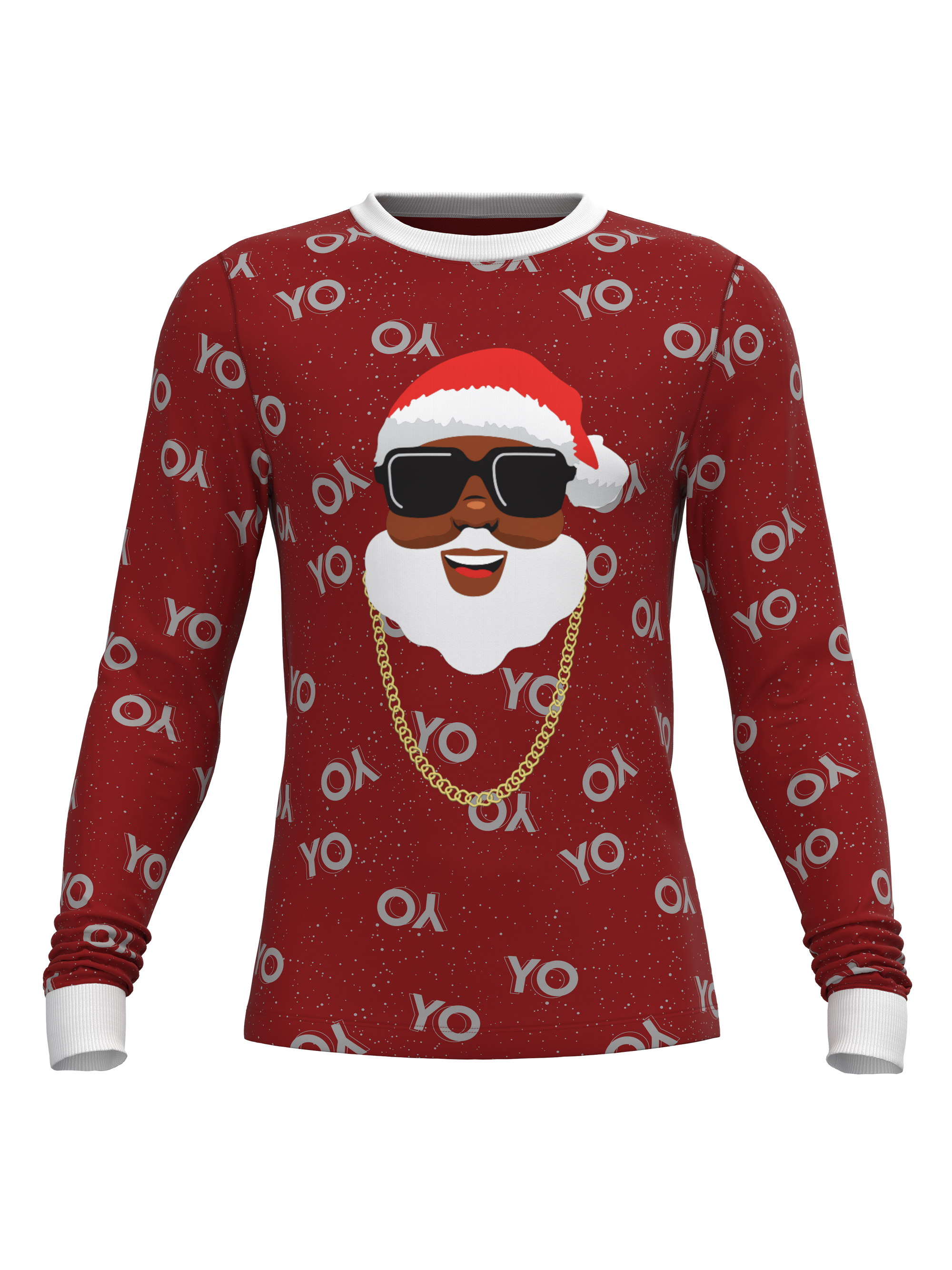 Christmas Black Santa Top (Men's)