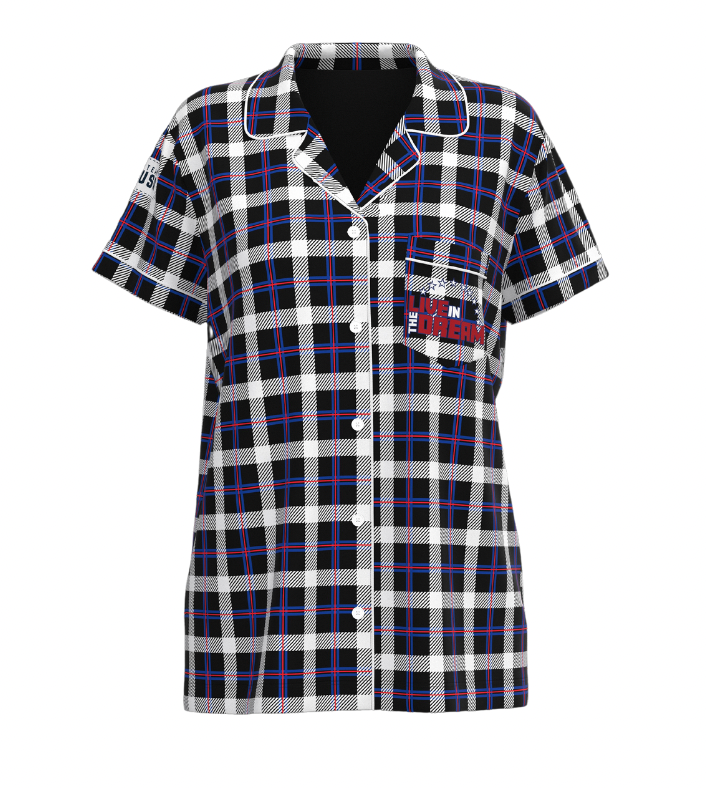 Team USA Plaid Short Sleeve Button Down Top (Women's)