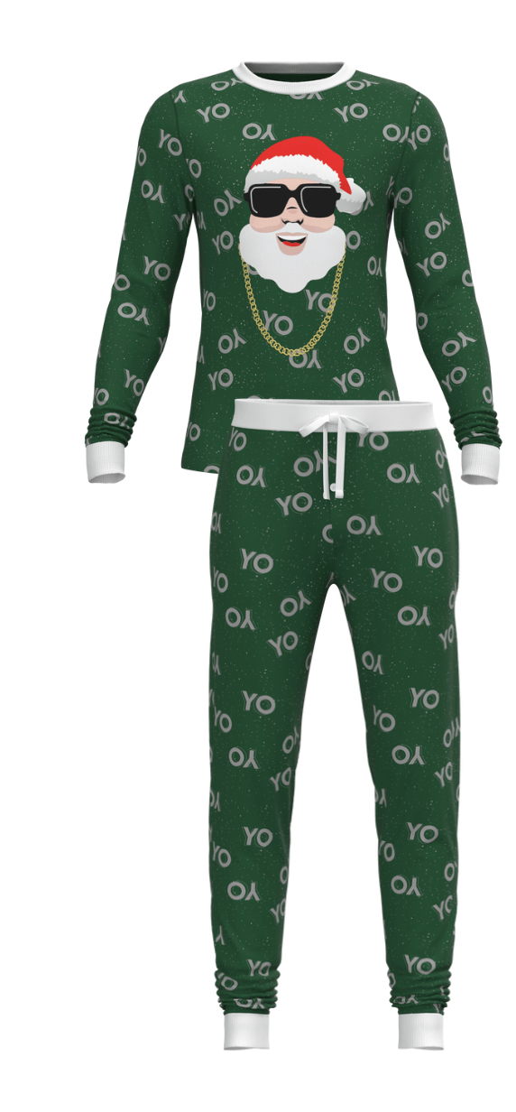 Christmas White Santa Long Sleeve Top and Jogger Pant SET (Men)