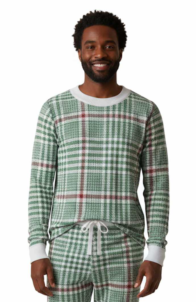Christmas Soft Plaid Long Sleeve Top (Men's)
