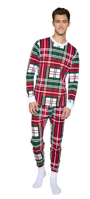 Christmas Bold Plaid Long Sleeve Top (Men's)