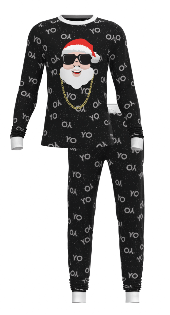 Christmas White Santa Long Sleeve Top and Jogger Pant SET (Men)
