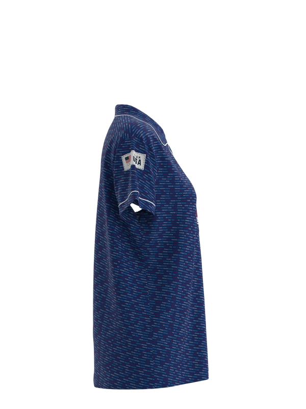 Inspirational Short Sleeve Button Down Team USA Top (Women's)