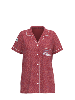 Inspirational Short Sleeve Button Down Team USA Top (Women's)