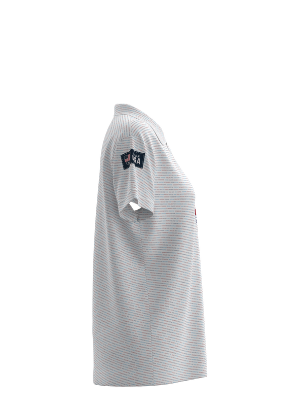 Inspirational Short Sleeve Button Down Team USA Top (Women's)